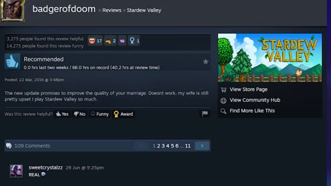 Stardew Valley Steam Review - Better marriage!