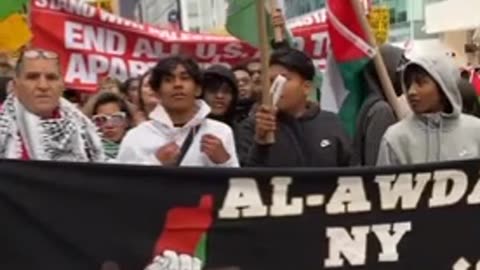 NYC Rally - Socialists Chant "From the River to the Sea, Palestine will Be Free"
