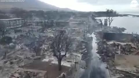 Drone footage reveals devastation after Maui fi..