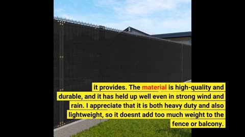 Buyer Comments: LOVE STORY 6x50ft Black Privacy Screen Fence Covering Privacy - Heavy Duty Comm...
