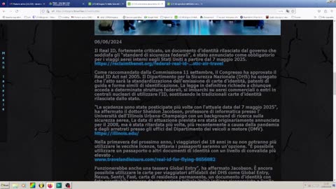 NOTIZIE DAL MONDO il REAL ID sarà obbligatorio per i voli nazionali negli Stati Uniti d'America dal 7 maggio 2025..il riconoscimento di Identità Digitale biometrica sarà obbligatorio e con la sostituzione dei documenti tradizionali