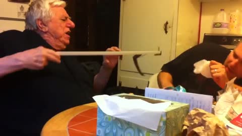 crazy grampa fight over remote