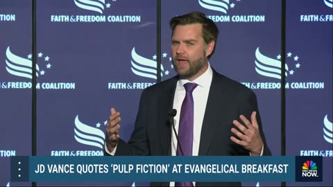 JD Vance quotes 'Pulp Fiction' at Milwaukee evangelical breakfast