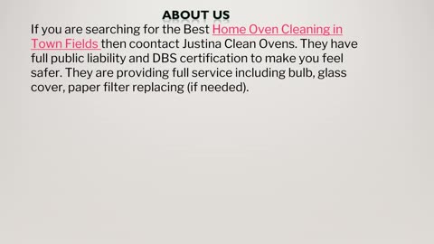 The Best Home Oven Cleaning in Town Fields