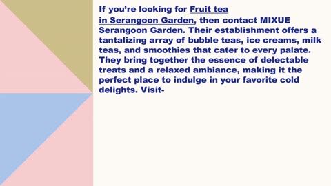 Best Fruit tea in Serangoon Garden