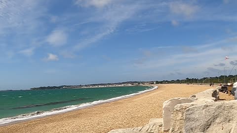 Windy day at Weymouth beach.