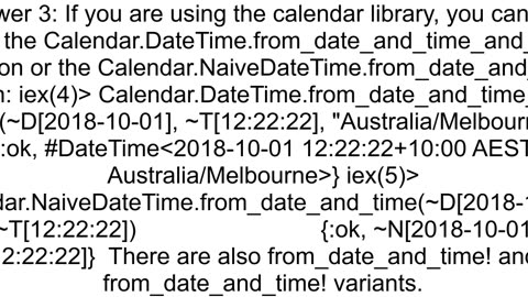 Combine date and time to a datetime