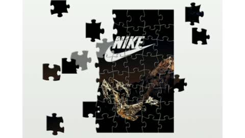 Puzzle. Nike brand logo.