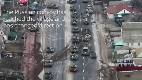 Dramatic drone footage shows Russian convoy 'ambush'