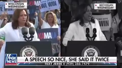 Kamala Really Decided To Give The Same Speech Twice