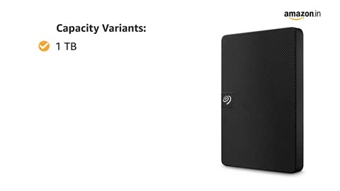 Seagate Expansion 1TB External HDD - 6.35 cm (2.5 Inch) USB 3.0 for Windows and Mac with 3 yr Data