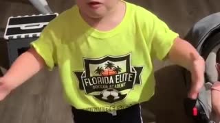 Baby got mad at his mom, because he did't get a kiss