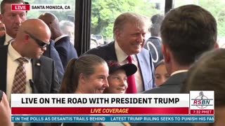 President Donald J. Trump stops at LA ice cream shop after speech in Anaheim