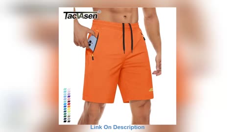 Exclusive TACVASEN Quick Dry Athletic Shorts with Zipper Pock