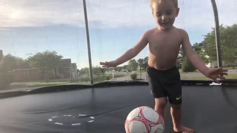 Energetic Toddler Throws Ball In Dads Face While Trying To record Memories