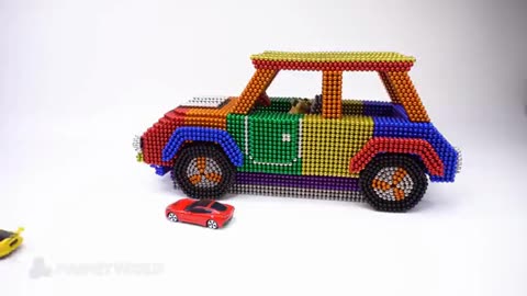 DIY - How To Make Color Mini Cooper From Magnetic Balls ( Satisfying ) | Magnet World 4K