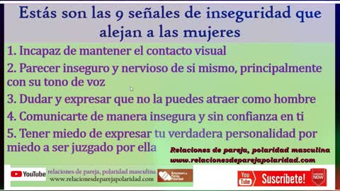 Estas son las 9 señales de inseguridad que alejan a las mujeres