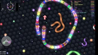 Epic game play of slither.io