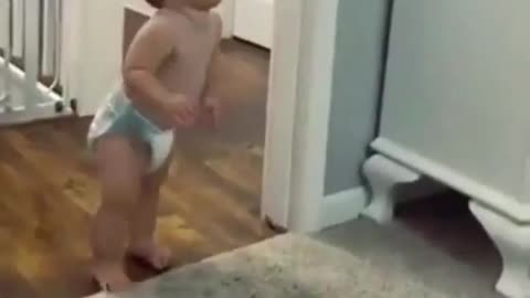 Funny laugh of a child