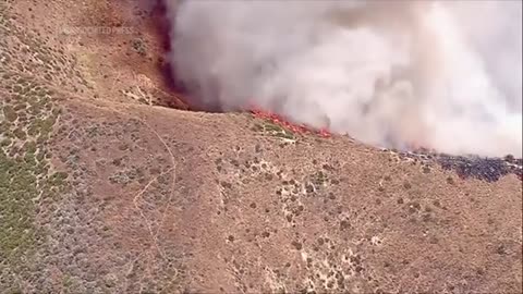 Brush fire burns near Ventura, California. Evacuation orders have been issued
