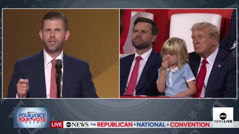 FULL SPEECH: 'We no longer trust our elections': Eric Trump slams father's critics