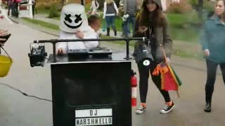 Disco Ball Baby Halloween Costume with DJ Marshmello
