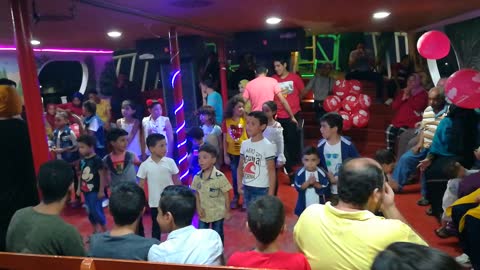 Little Boys Dance Contest In Floating Ship Ras El Bar