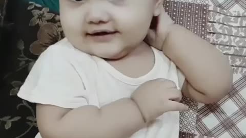 Cute baby playing