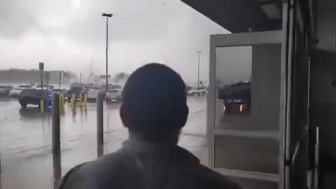 Powerful tornado touched down at a Walmart store in Round Rock, TX (near Austin).