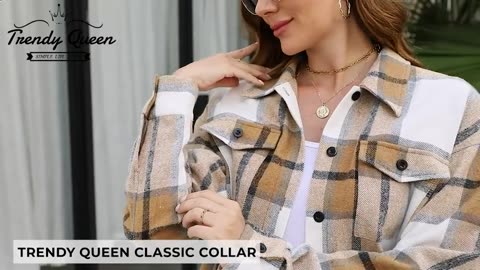 Trendy Queen Womens Flannel Shacket Jacket - Stylish and Cozy Fall Outfit