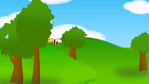 Bee flying cartoon animation