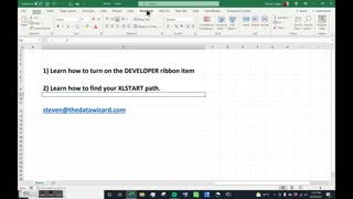 DEVELOPR Tab and XLSTART path