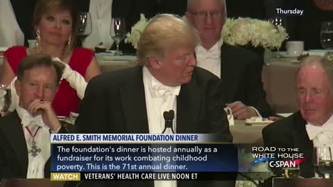 Trump Hilariously TROLLS Hillary At Al Smith Charity Dinner