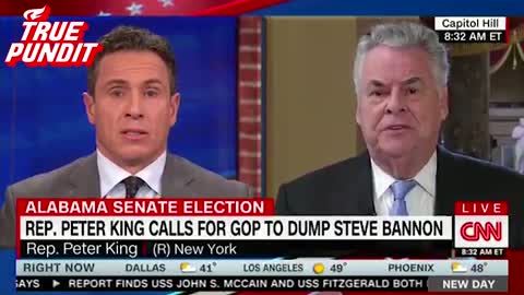 Rep. Peter King blasts Bannon on CNN, saying that he looked like “a disheveled drunk”