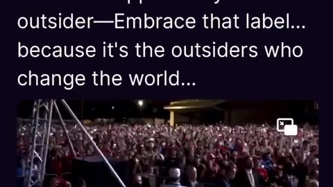 it's the outsiders who change the world…
