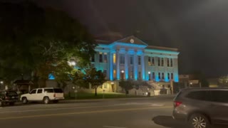 Night shot of downtown Athens Alabama