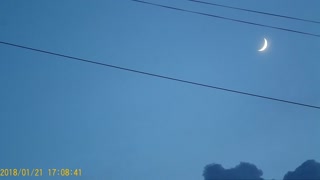 Time-lapse of the moon in the sky