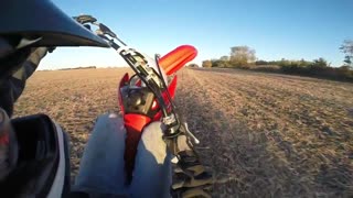 Red moto farm wheelie fail