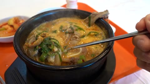 Delicious Korean food sundae soup