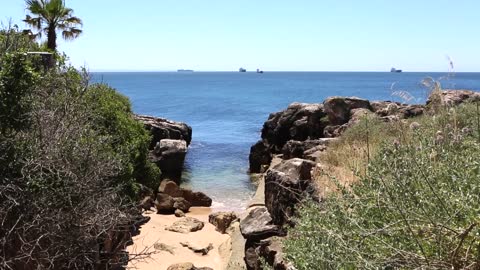 Cove Beach Coast Sand Ocean Sea Ships Summer