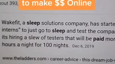 Get paid 1400$ to sleep