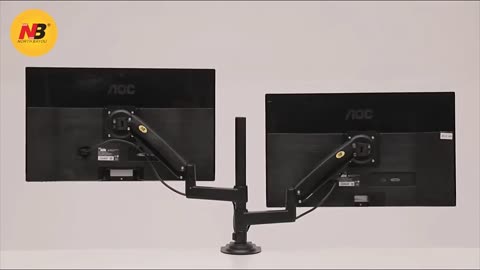 Desktop NB H180 + FP-2 Gas Spring Dual Arm for 22"-32" Monitor Holder + 10"-17"