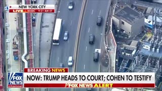 President Trump on his way to court
