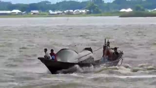 Dangerous Fishing Boat in the ocean