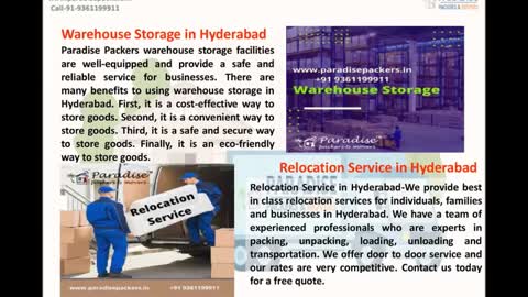 Packers and Movers in Hyderabad-Best House Shifting #Paradisepackersandmovers
