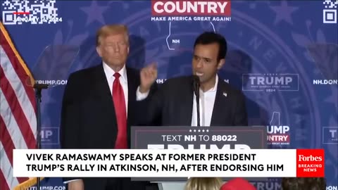 BREAKING NEWS: Vivek Ramaswamy Joins Trump At New Hampshire Rally To Encourage Voters To Support Him