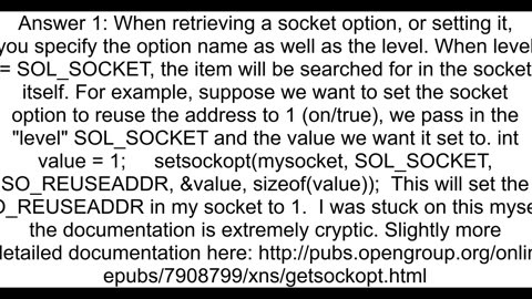 What is SOL_SOCKET used for