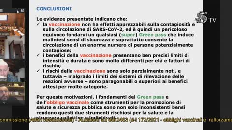 Prof. Marco Cosentino, audito in Senato, in merito al ddl 2463: obbligo vaccinale, super green pass