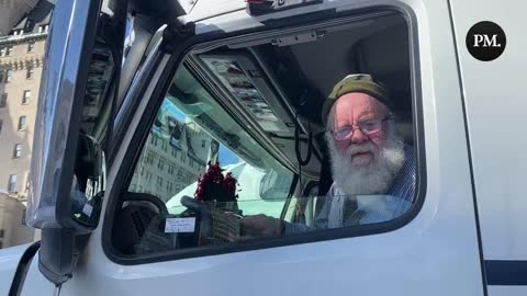 Freedom Convoy Trucker Gives INSPIRATIONAL Speech As Police Line Moves Toward His Vehicle