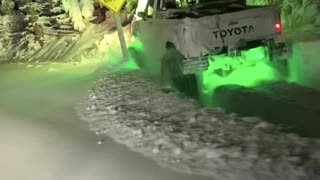 Pickup Truck Plows Through Powder